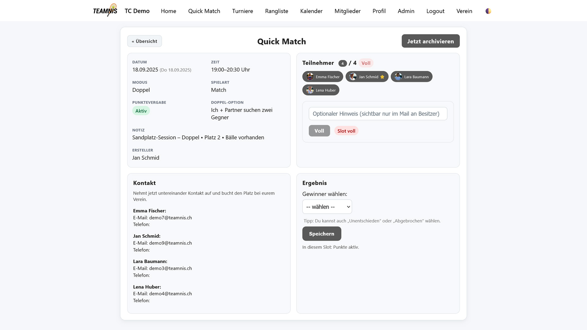 QuickMatch – Light Ansicht